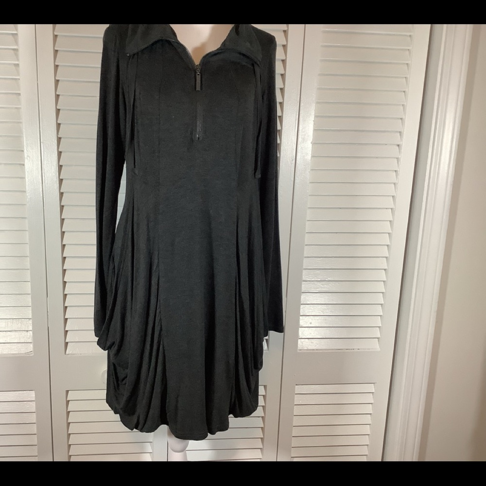 NWOT Kenzie grey French terry drapery dress with pockets , medium